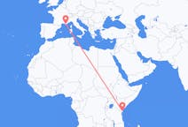 Flyrejser fra Mombasa til Toulon
