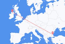 Flights from Burgas, Bulgaria to Derry, the United Kingdom