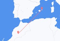 Vluchten van Ouarzazate naar Minorca