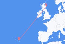 Fly fra Ponta Delgada til Aberdeen