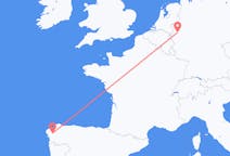Flyg från Santiago de Compostela (regionhuvudort), Spanien till Düsseldorf, Tyskland