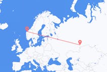 Vluchten van Tsjeljabinsk naar Ålesund