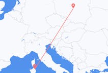 Flyg från Olbia, Italien till Lodz, Polen