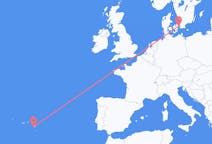 Voos de Ponta Delgada, Portugal para Copenhague, Dinamarca