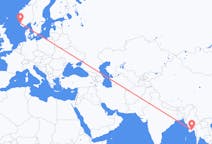 Flyrejser fra Rangoon, Myanmar (Burma) til Stavanger, Norge