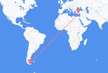 Flyreiser fra Ushuaia, Argentina til Gazipaşa, Tyrkia