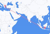 Vluchten van Surabaya, Indonesië naar Athene, Griekenland