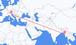 Flyrejser fra Ann, Burma, Myanmar (Burma) til Venedig, Italien