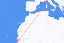 Vluchten van Ziguinchor, Senegal naar Ajaccio, Frankrijk
