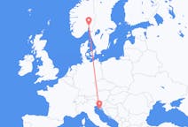 Flyg från Pula, Kroatien till Oslo, Norge