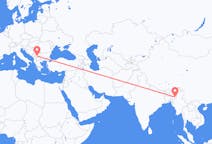 Flyreiser fra Imphal, India til Priština, Kosovo