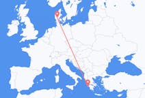 Flights from Zakynthos Island, Greece to Billund, Denmark