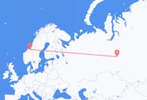 Flyg från Nizjnevartovsk till Trondheim