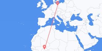 Flyrejser fra Burkina Faso til Tyskland