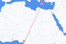 Vluchten van Douala, Kameroen naar Iraklion, Griekenland