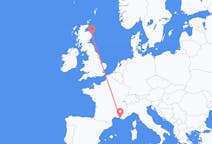 Flyg från Aberdeen, Skottland till Marseille, Frankrike
