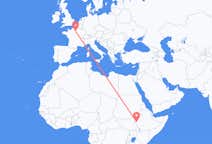 Flyreiser fra Gambela, Ethiop, Etiopia til Paris, Frankrike