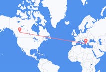 Flyrejser fra Grande Prairie, Canada til Preveza, Grækenland
