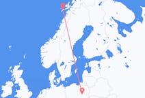 Vluchten van Leknes, Noorwegen naar Warschau, Polen