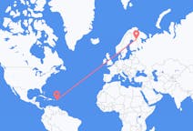 เที่ยวบิน จาก ไตรมาสที่ต่ำกว่าของเจ้าชาย, ซินต์มาร์เทน ไปยัง คูซาโม, ฟินแลนด์