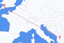 Flyg från Ohrid till Exeter