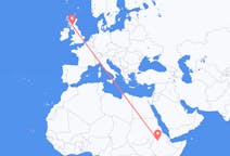 Flyreiser fra Bahir Dar, Etiopia til Glasgow, Skottland