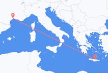 Flyrejser fra Iraklio, Grækenland til Montpellier, Frankrig