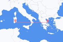 ギリシャのスキアトス島からから、イタリアのカリアリまでのフライト