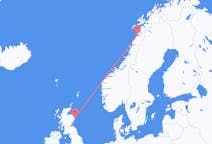 Vluchten van Aberdeen, Schotland naar Bodø, Noorwegen