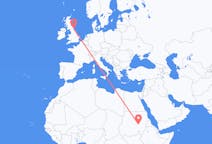 Flyrejser fra Khartoum, Sudan til Newcastle upon Tyne, England
