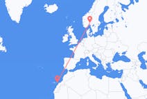 Vluchten van Oslo, Noorwegen naar Ajuy, Spanje
