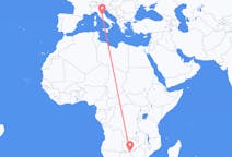 Flyreiser fra Victoria Falls, Zimbabwe til Perugia, Italia