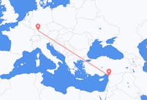 Flyreiser fra Hatay-provinsen, Tyrkia til Stuttgart, Tyskland