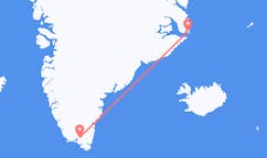 Vluchten van Ittoqqortoormiit naar Narsarsuaq