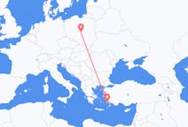 Flyrejser fra Kos, Grækenland til Lodz, Polen