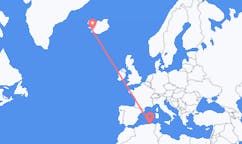 Flyrejser fra Jijel, Algeriet til Reykjavík, Island