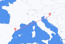 Flyg från Zagreb, Kroatien till Reus, Spanien