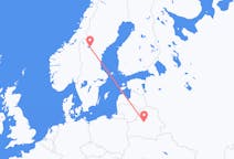 Flyg från Minsk, Vitryssland till Östersund, Sverige
