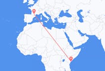Flyreiser fra Lamu, Kenya til Toulouse, Frankrike