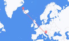 Flights from the city of Zadar, Croatia to the city of Ísafjörður, Iceland