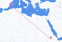 出发地 埃塞俄比亚出发地 巴赫達爾目的地 西班牙埃维萨的航班
