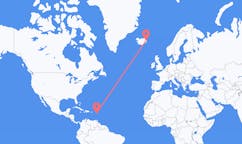 Flyg från staden Antigua, Antigua och Barbuda till staden Egilsstaðir, Island