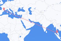 Flights from Penang, Malaysia to Perpignan, France