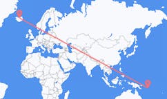 Flyrejser fra Honiara, Salomonøerne til Akureyri, Island