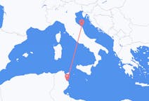 튀니지 모나스티르에서 출발해 이탈리아 안코나로(으)로 가는 항공편