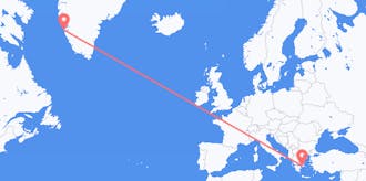 Flyg från Grekland till Grönland