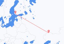 Flyreiser fra Muntlig, Kasakhstan til Åbo, Finland