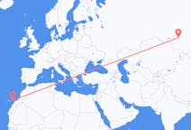 Flyreiser fra Novosibirsk, Russland til Ajuy, Spania