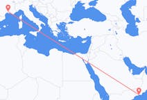 Flyg från Salalah, Oman till Nimes, Frankrike
