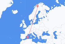 Vluchten van Algiers, Algerije naar Kiruna, Zweden